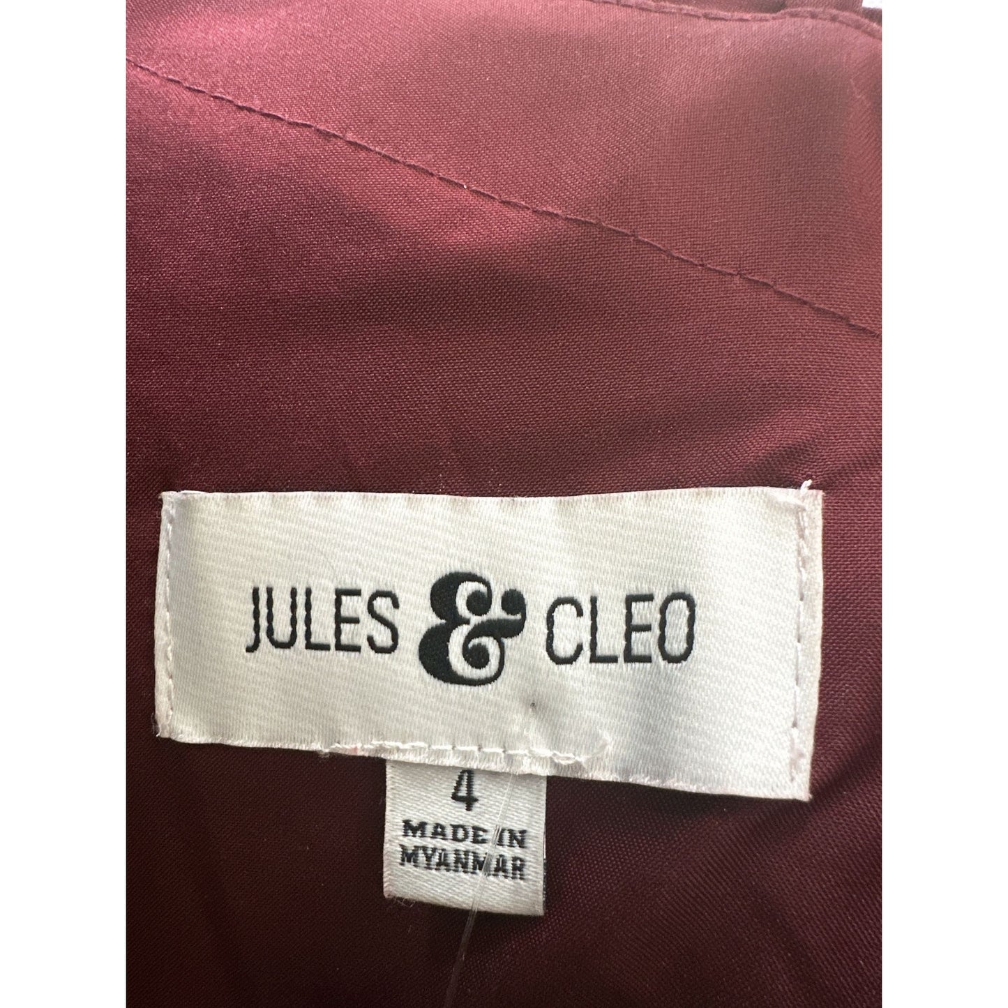 Jules & Cleo Burgundy Sequined Lace Gown w/Corset Back Size 4