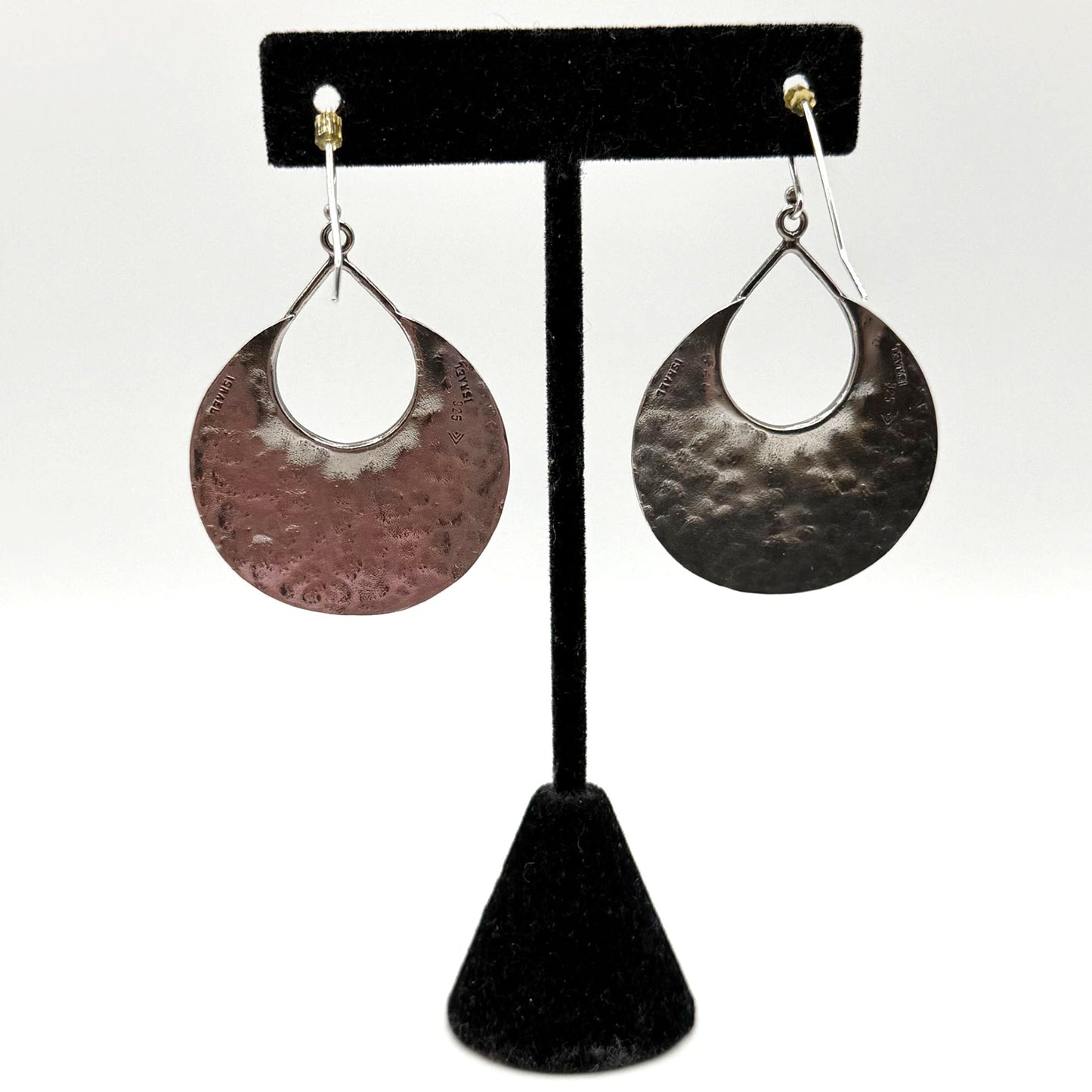 Silpada 925 Sterling Silver Hammered Teardrop Disc Earrings