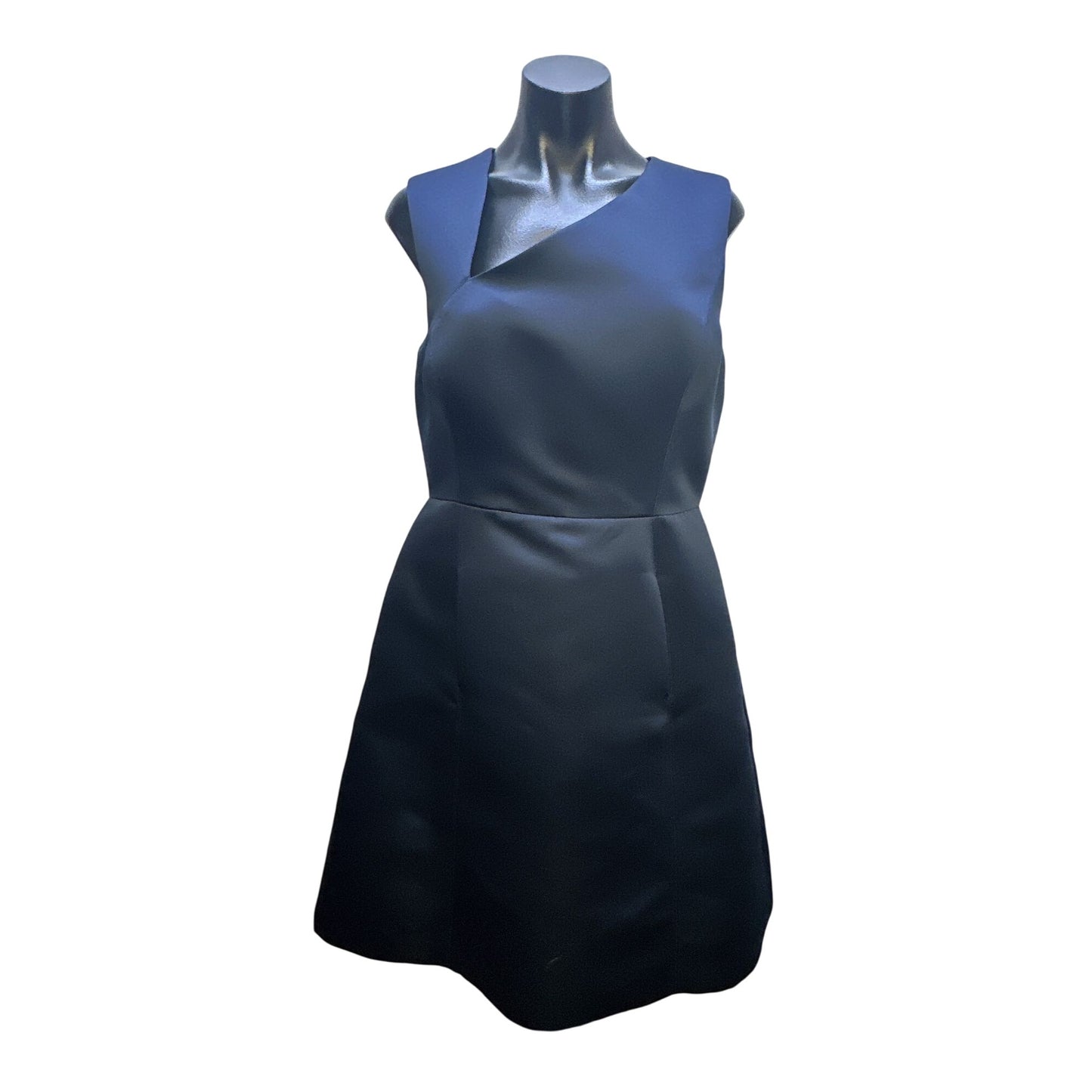 NWT Halston Heritage Navy Sleeveless w/Asymmetrical Neckline Dress Size 10
