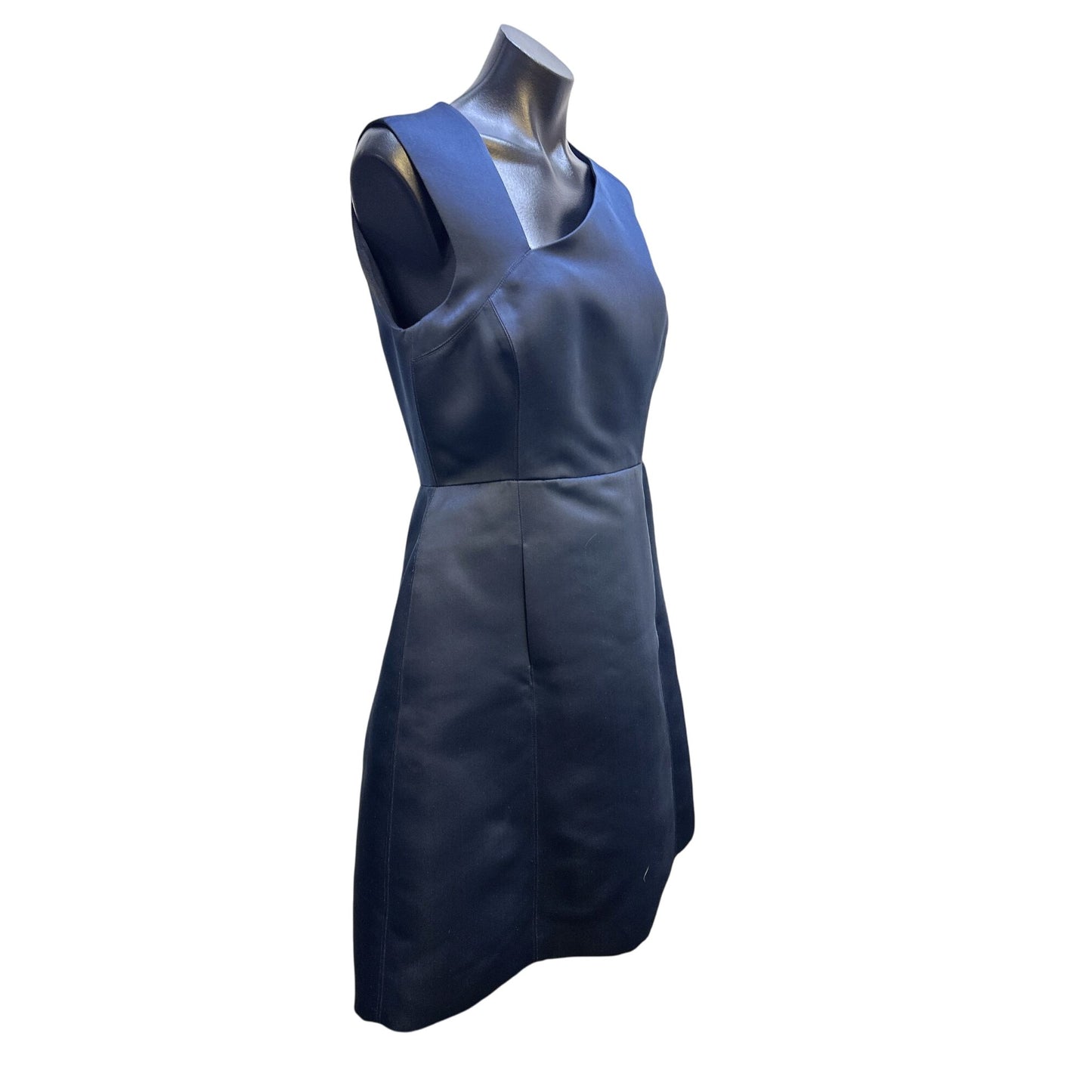 NWT Halston Heritage Navy Sleeveless w/Asymmetrical Neckline Dress Size 10