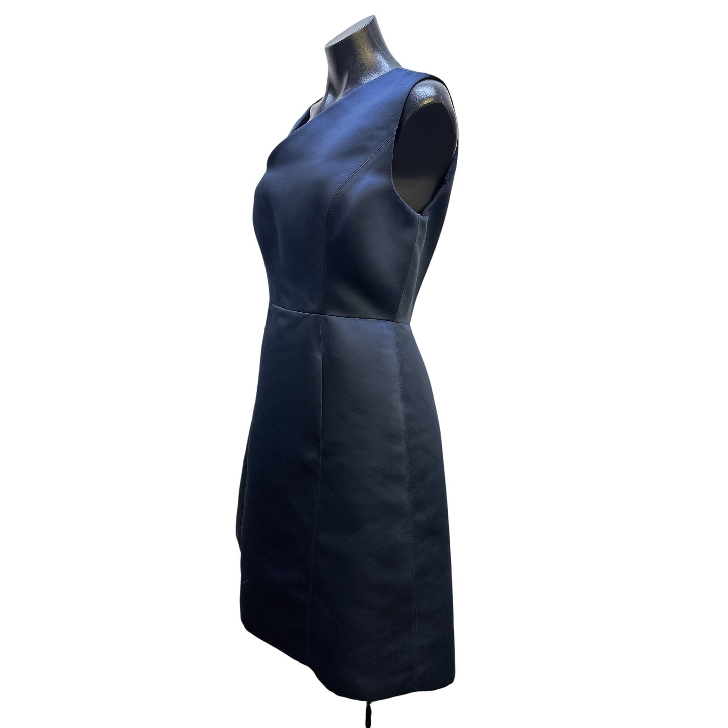 NWT Halston Heritage Navy Sleeveless w/Asymmetrical Neckline Dress Size 10
