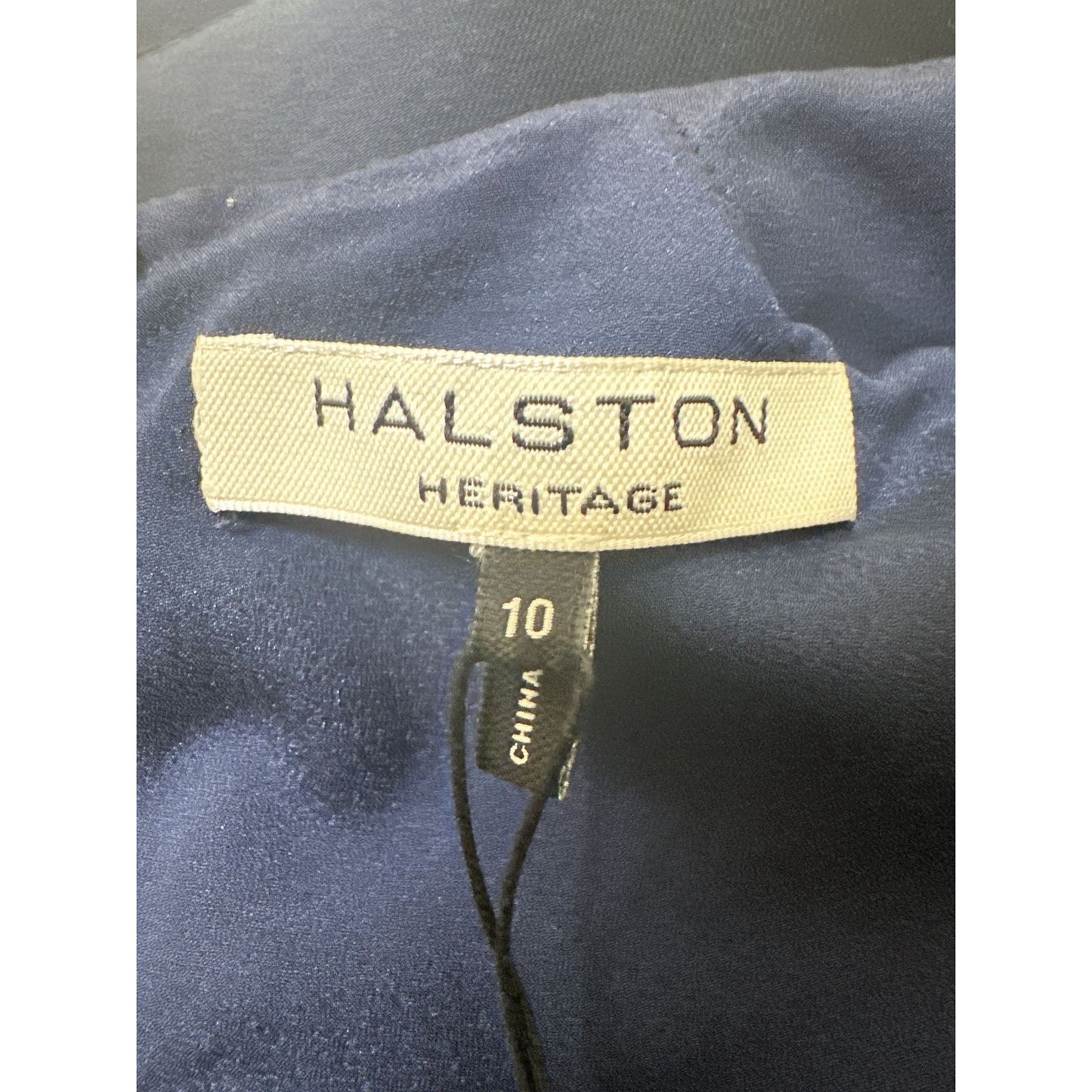 NWT Halston Heritage Navy Sleeveless w/Asymmetrical Neckline Dress Size 10