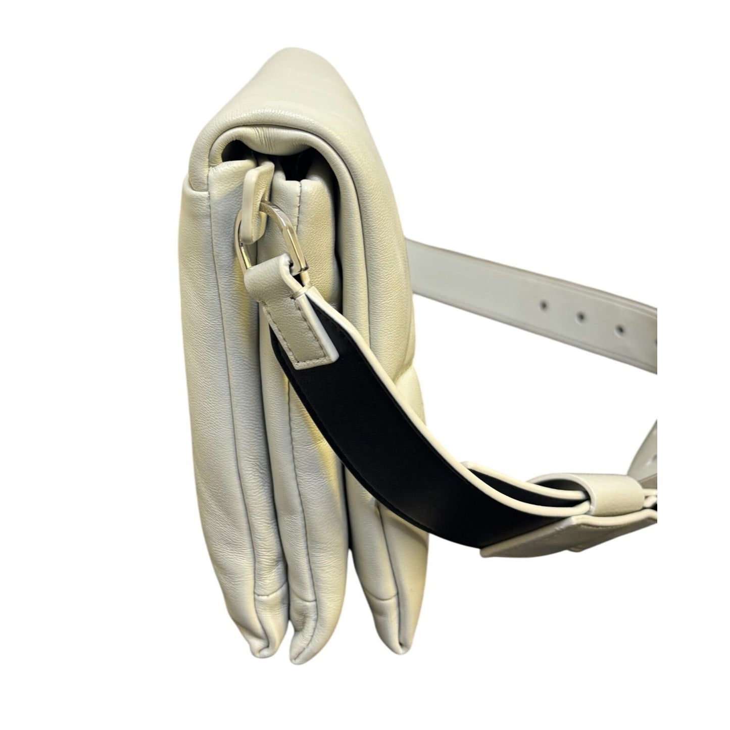 Allsaints Soft Leather Messenger Bag With Contrast Strap Bone White