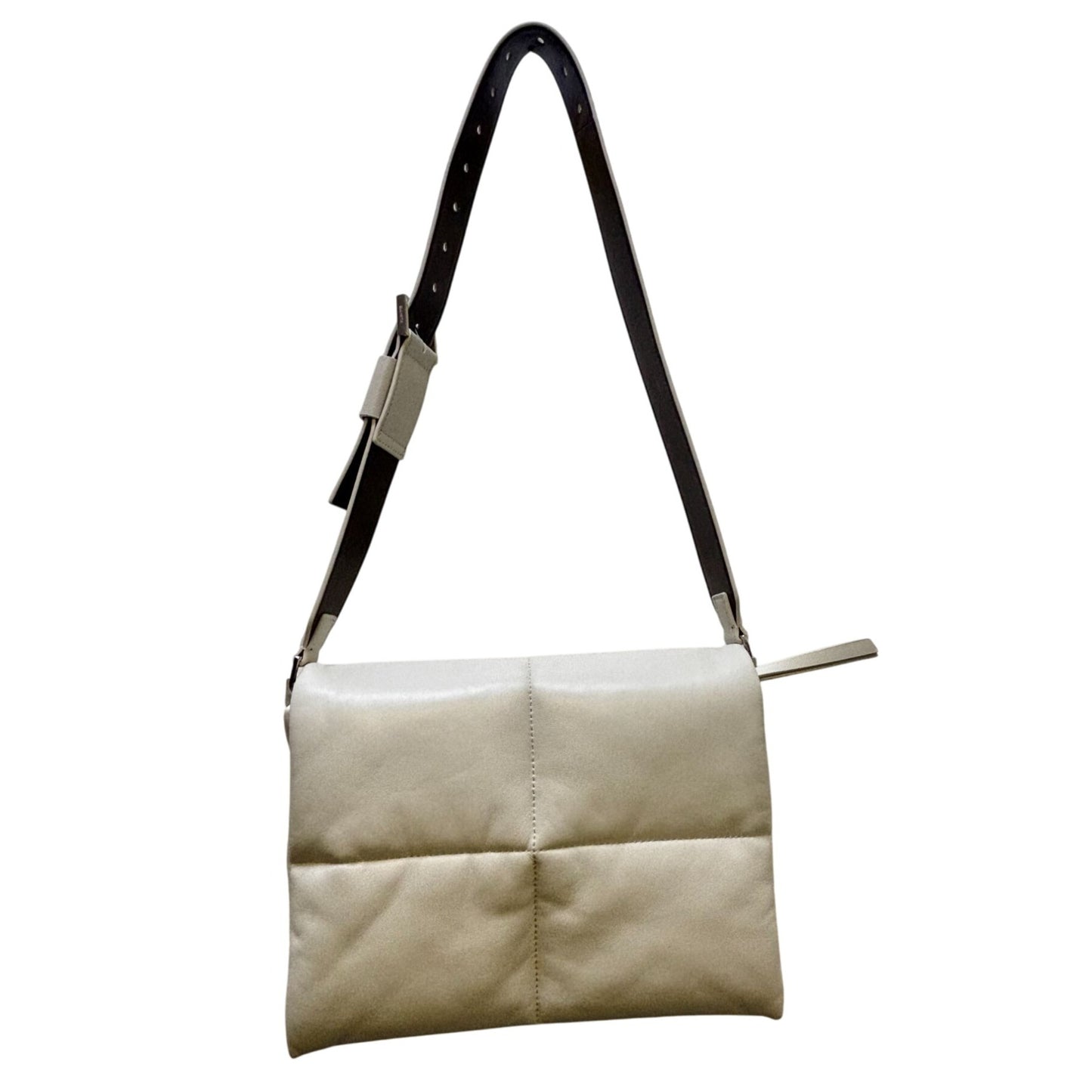 Allsaints Soft Leather Messenger Bag With Contrast Strap Bone White
