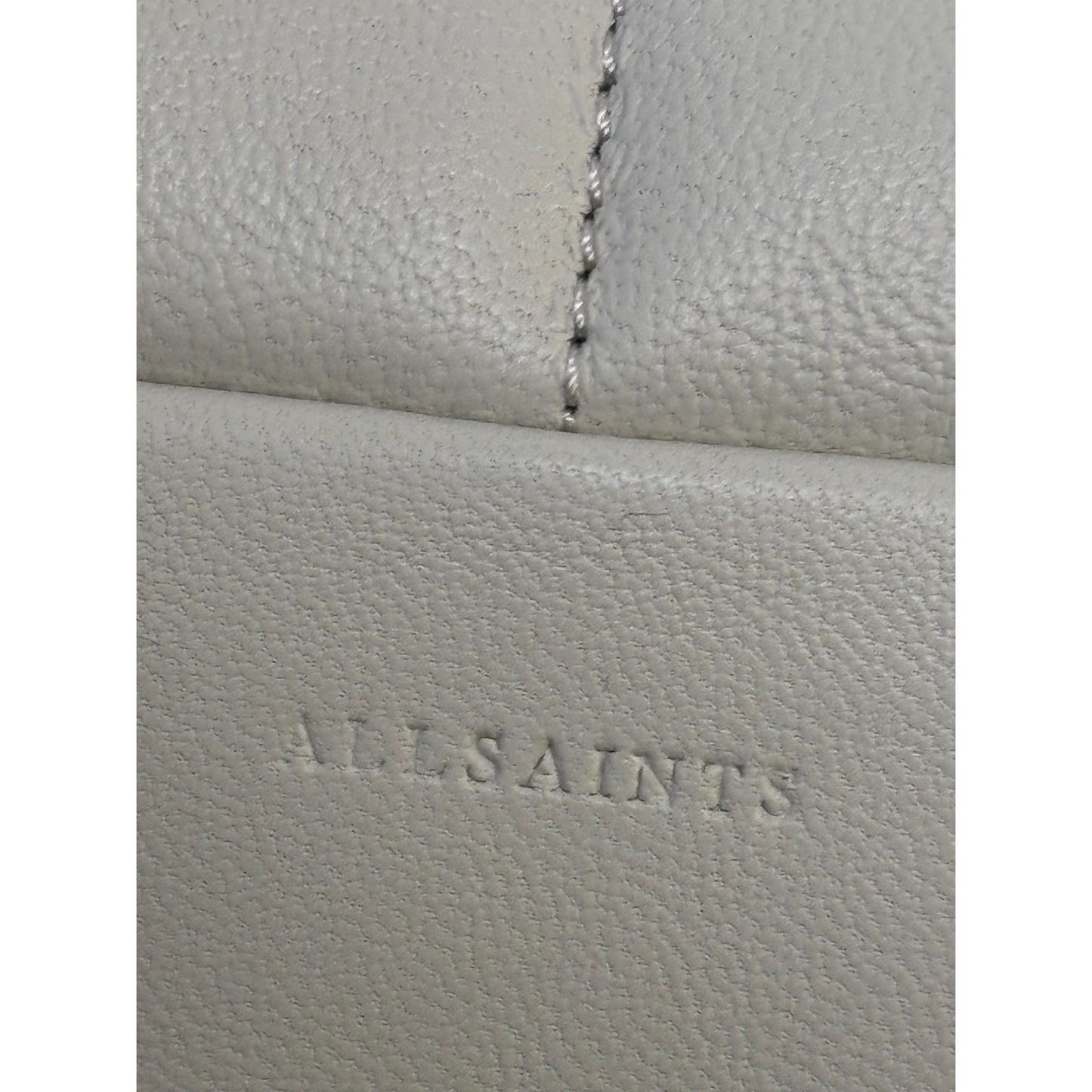 Allsaints Soft Leather Messenger Bag With Contrast Strap Bone White