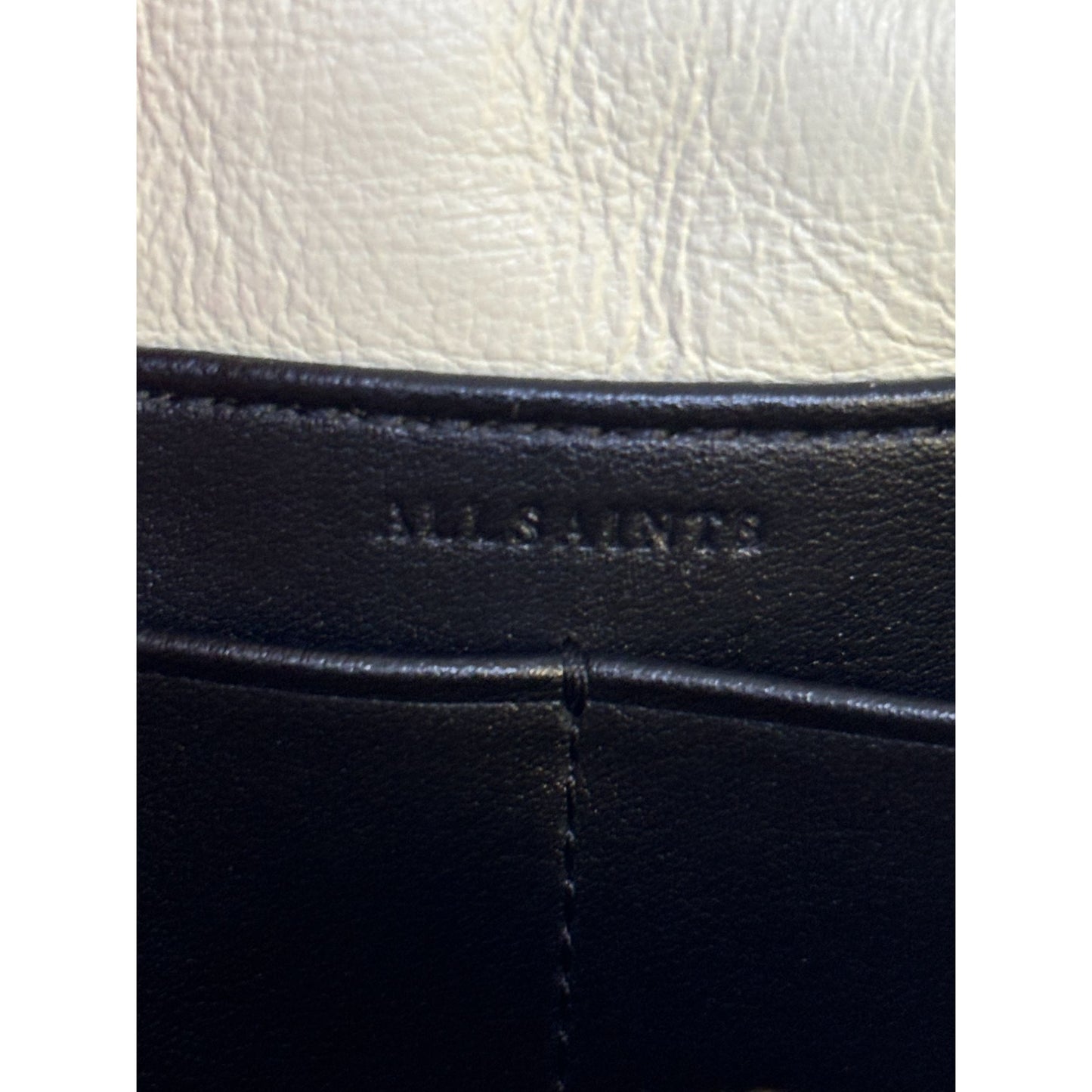 Allsaints Soft Leather Messenger Bag With Contrast Strap Bone White