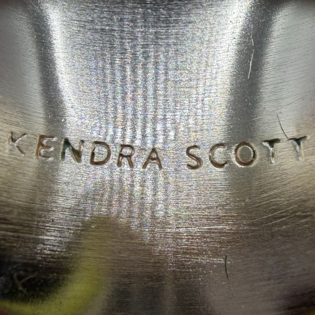 Kendra Scott Gold-Tone Ring With Faceted Blue Glass Stone 7.5
