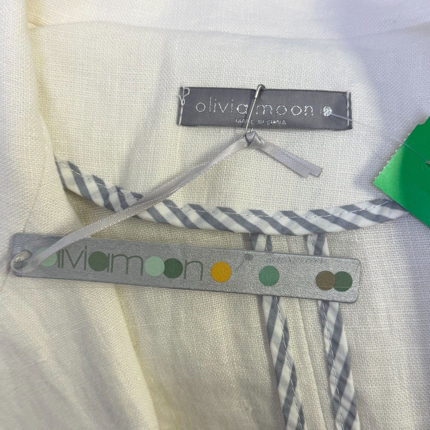 Olivia Moon White Linen Blazer Jacket Single Button Size M