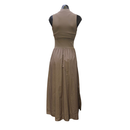 Babaton Aritzia Sleeveless Mock Neck Dress Tan S