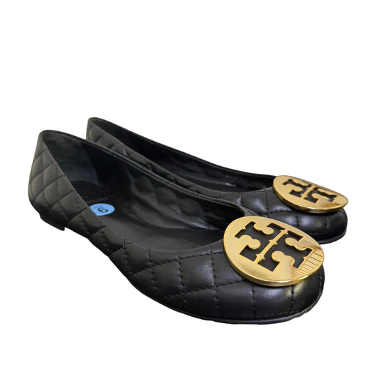Tory Burch Quilted Leather Ballet Flats Black Size 6