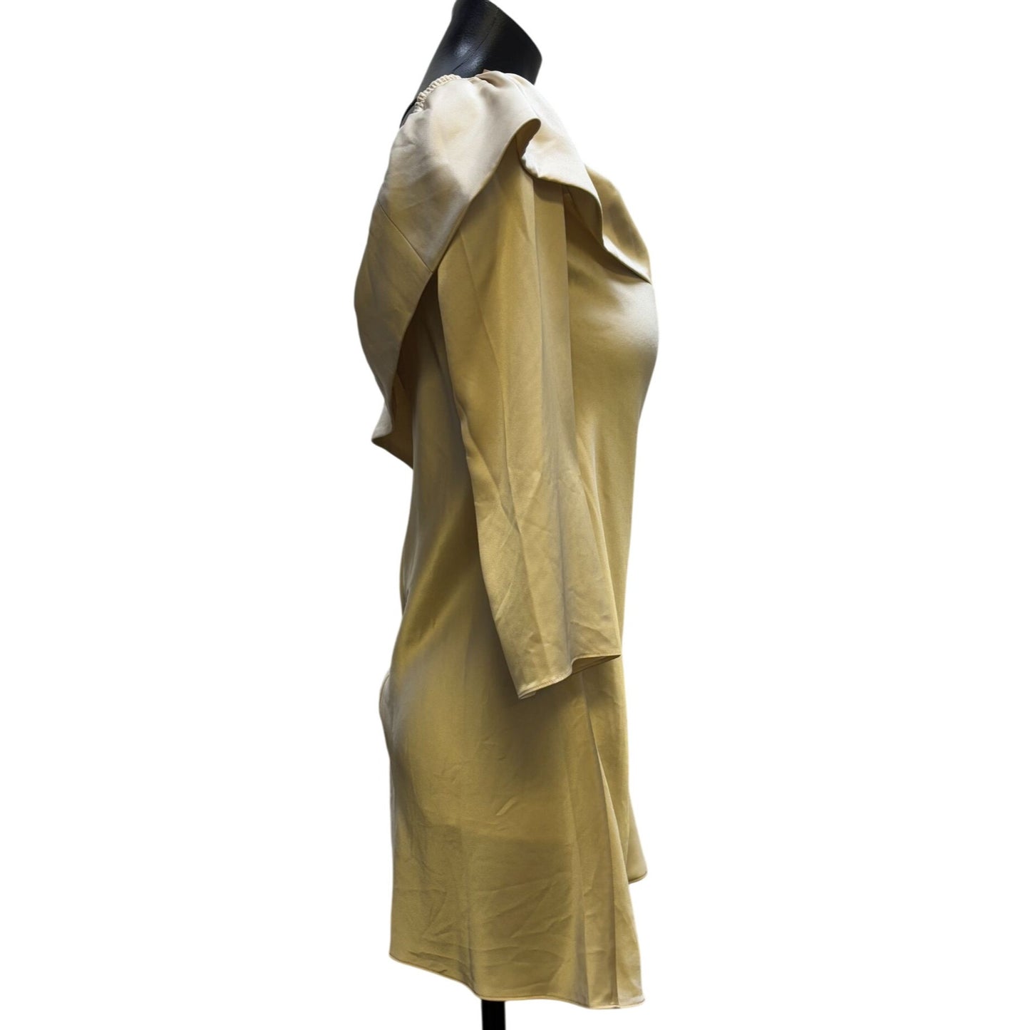 Reformation Off-Shoulder Champagne Dress M