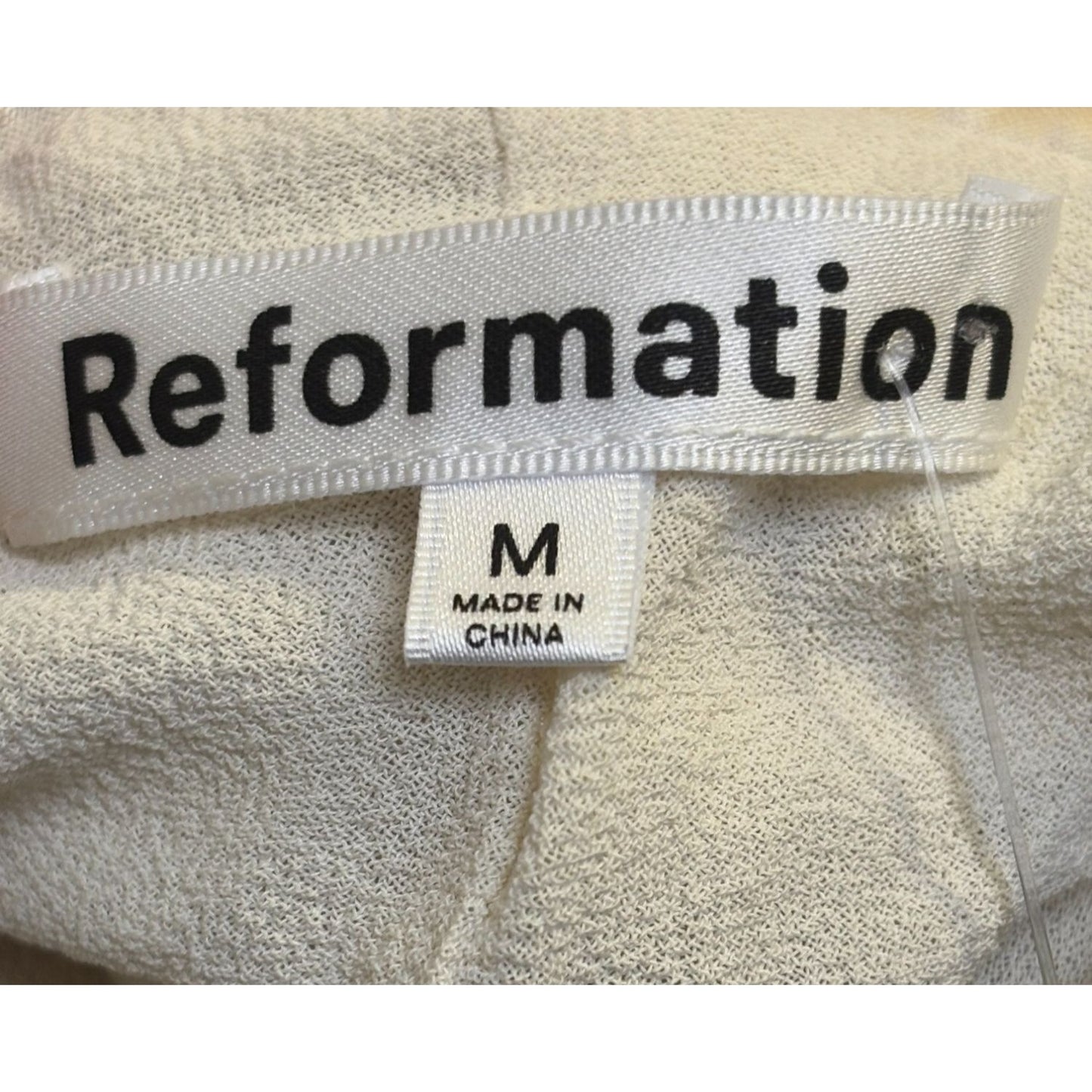 Reformation Off-Shoulder Champagne Dress M