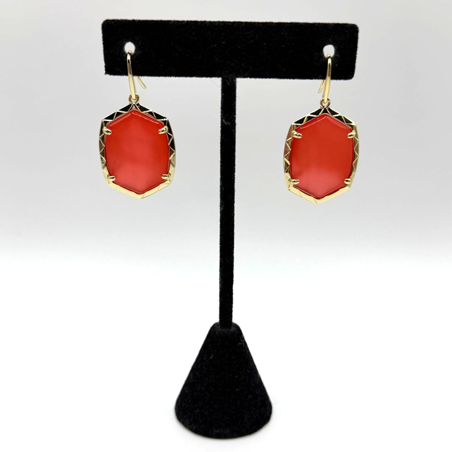 Kendra Scott Daphne Drop Earrings Peach Melon Gold-Tone
