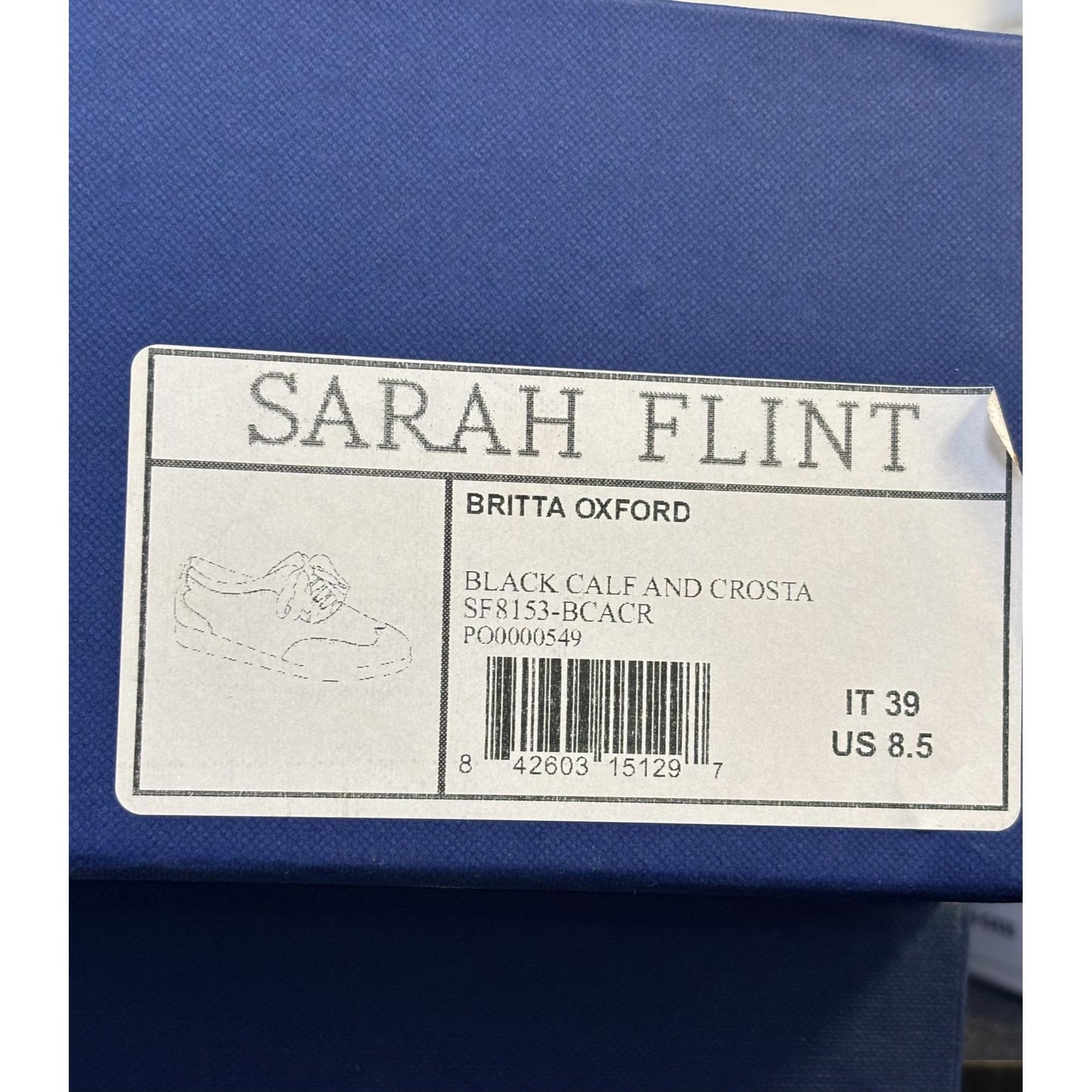 Sarah Flint Black Leather & Suede Brogue Loafers Size 8.5