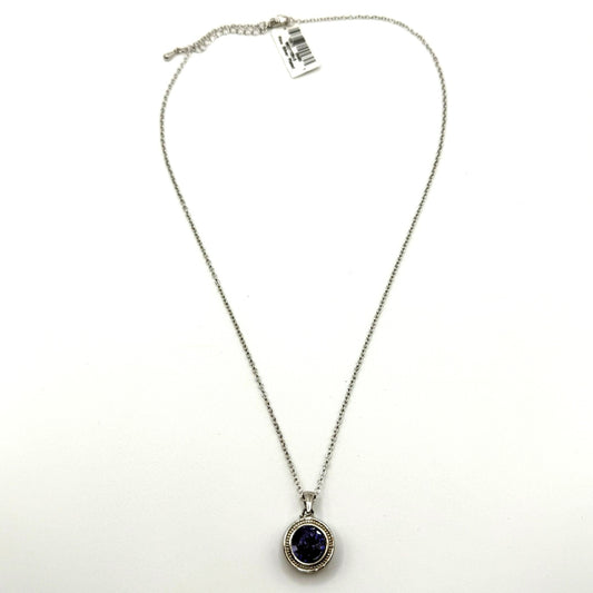 NWT Illuminaire Silver Plated Necklace With Interchangeable Swarovski Elements Pendant