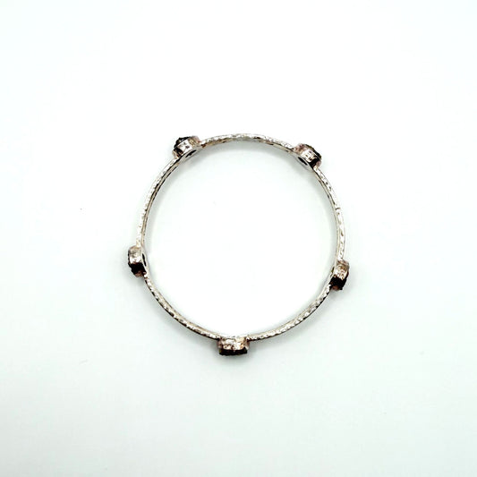 925 Sterling Silver Itaor Italy Bangle Bracelet Hammered Textured Italian