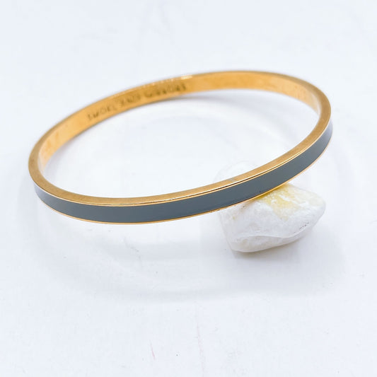 Kate Spade Smoke & Mirrors Gray & Gold Tone Slim Bangle Bracelet