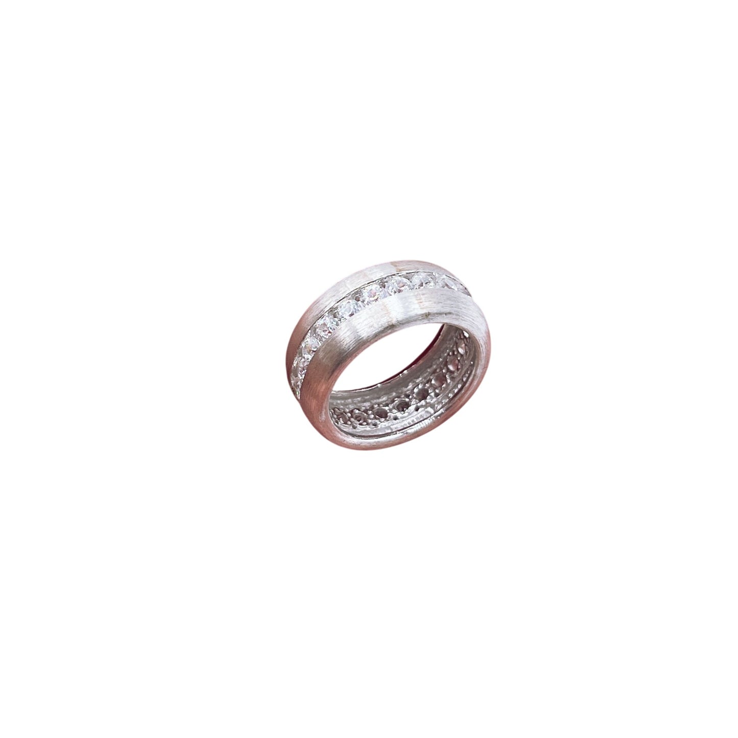 925 Sterling Silver Band Ring With Rhinestones 4