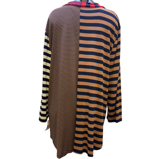 Alembika Womens Striped Multicolor Long Sleeve Tunic Top Size 1/S