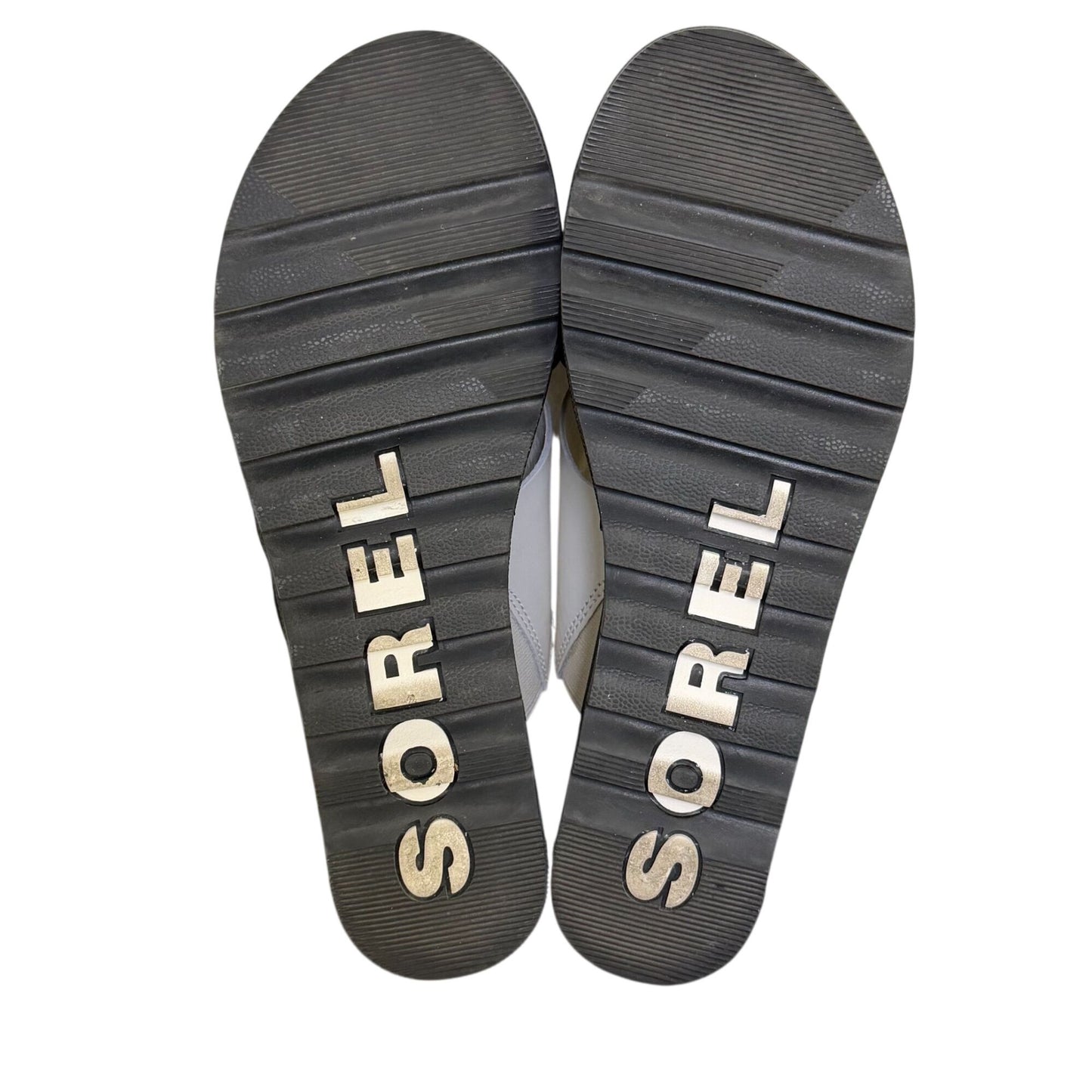 Sorel Black & White Crisscross Platform Sandals Size 7