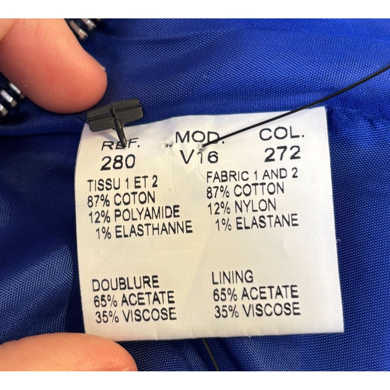 Carven Tweed Cropped Jacket Blue Orange S