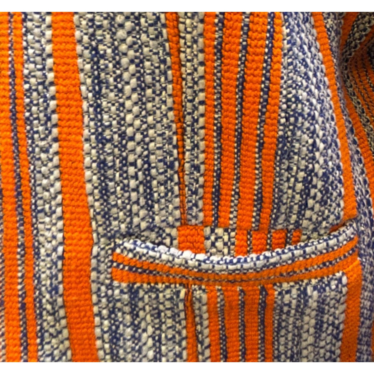 Carven Tweed Cropped Jacket Blue Orange S
