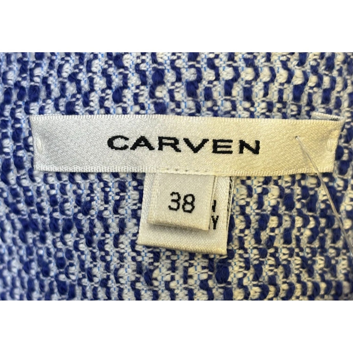 Carven Tweed Cropped Jacket Blue Orange S