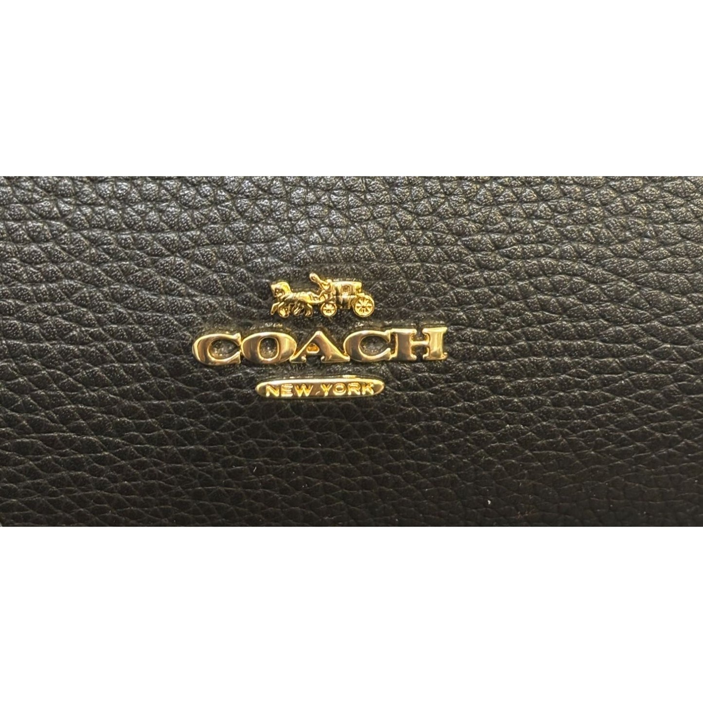 Coach Black Leather Shoulder Bag With Gold Chain Straps