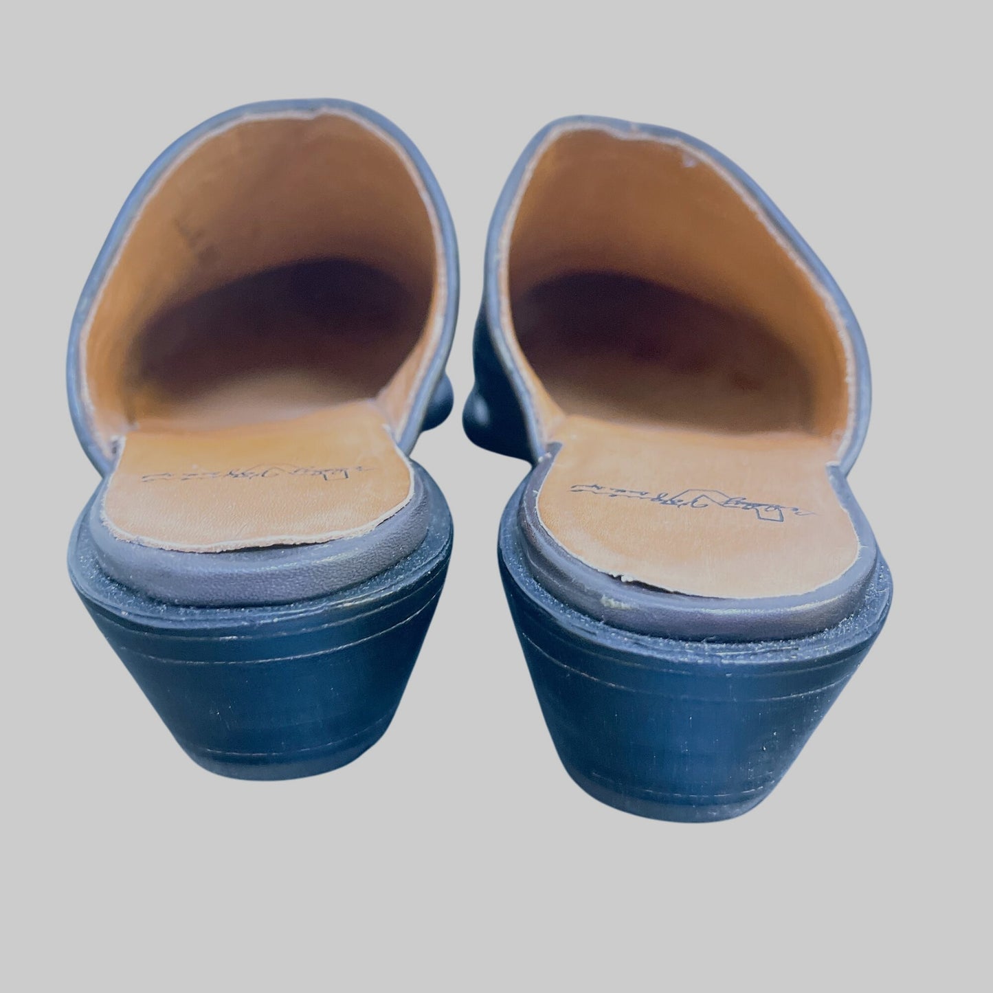 Laddy Vaquero Western Mule Clogs Women Size 8 Embossed Leather Slip-On Heels