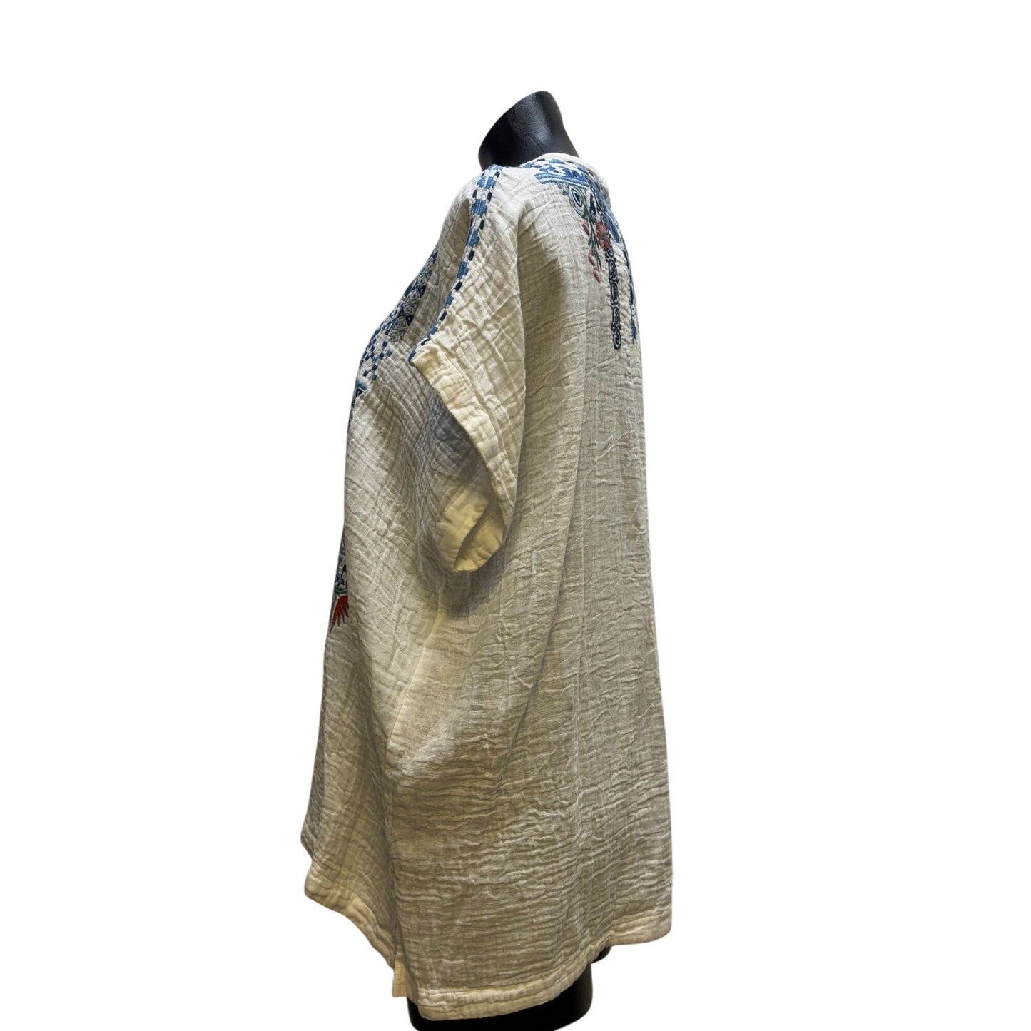 Johnny Was Embroidered White Blouse XL