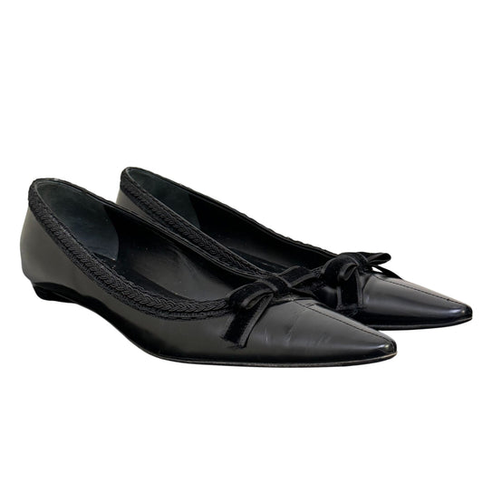 Prada Black Pointed Toe Flats Size 40.5 /10