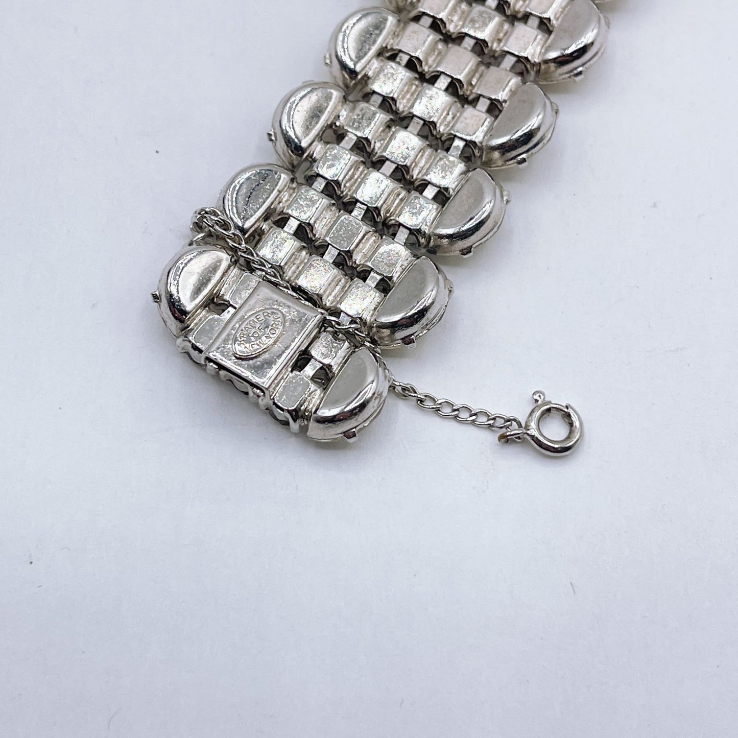Vintage Kramer Of New York Rhinestone & Silver-Tone Bracelet