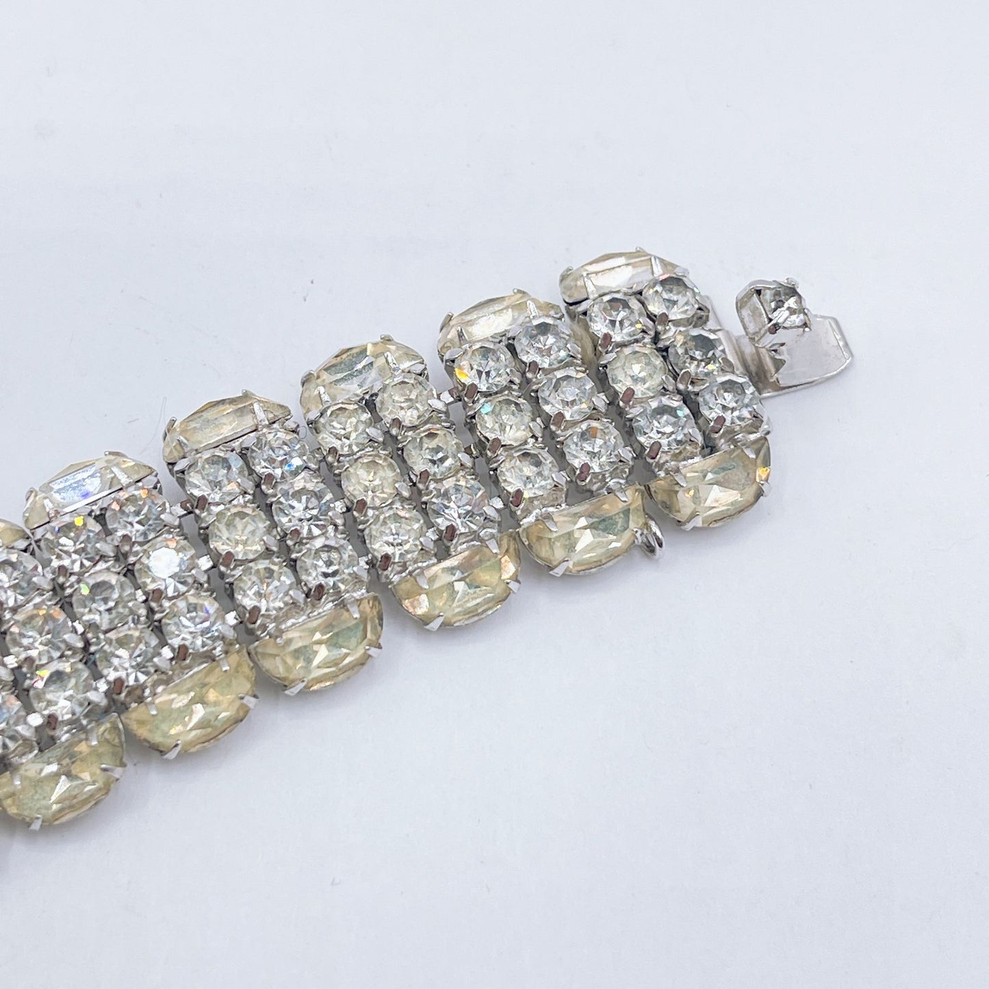 Vintage Kramer Of New York Rhinestone & Silver-Tone Bracelet