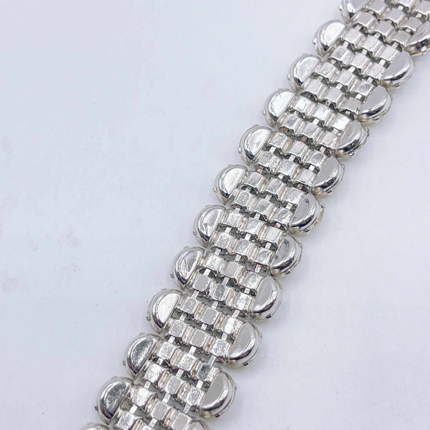 Vintage Kramer Of New York Rhinestone & Silver-Tone Bracelet