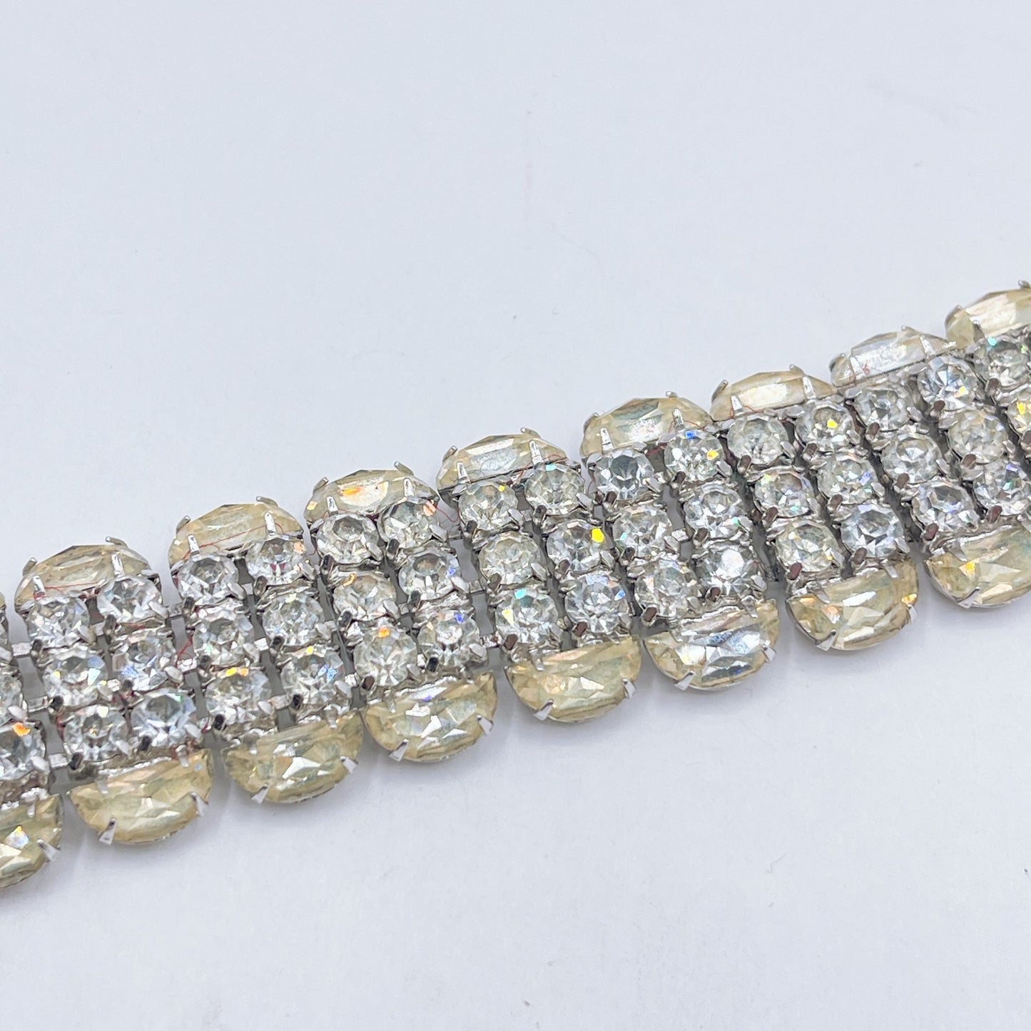 Vintage Kramer Of New York Rhinestone & Silver-Tone Bracelet