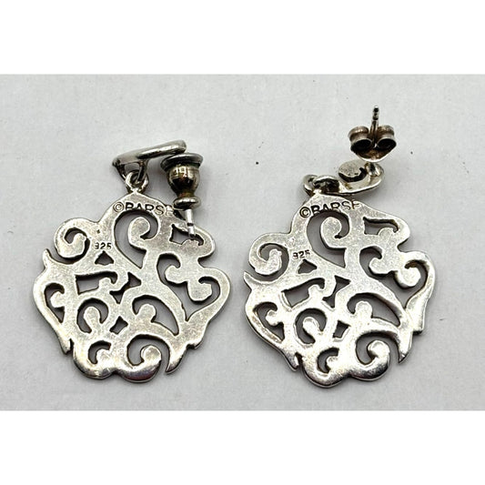 Barse 925 Sterling Silver Scroll Dangle Earrings