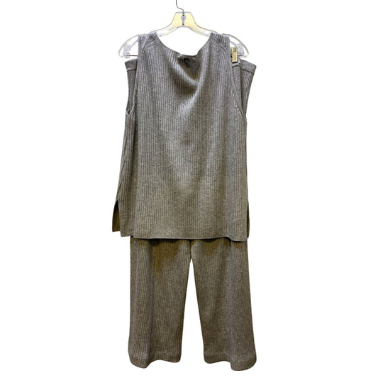 NWT St. John Ribbed Knit Tank & Pants Set Gray L/XL