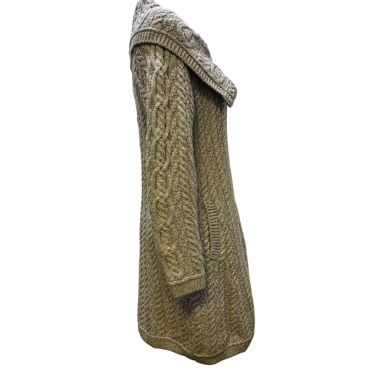 Blarney Woolen Mills Cable Knit Cardigan Sweater Gray S