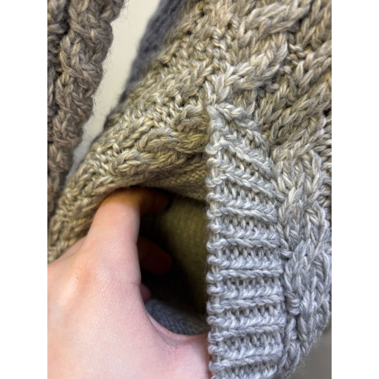 Blarney Woolen Mills Cable Knit Cardigan Sweater Gray S