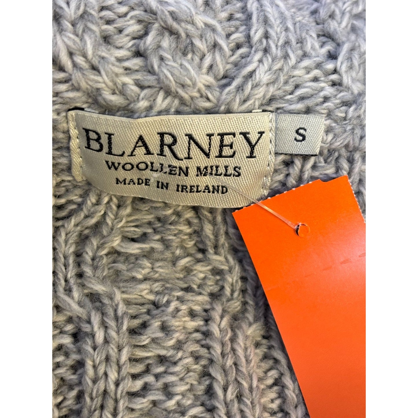Blarney Woolen Mills Cable Knit Cardigan Sweater Gray S