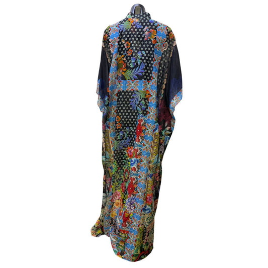 NWT Johnny Was Floral Multi-Print Kaftan Dress XS