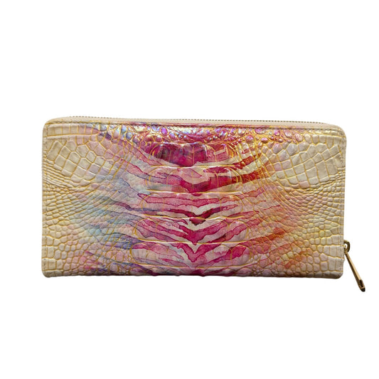 Brahmin Croc-Embossed Leather Travel Wallet In Cream Multi
