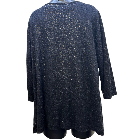 Eileen Fisher Black Sparkle Blouse 1X
