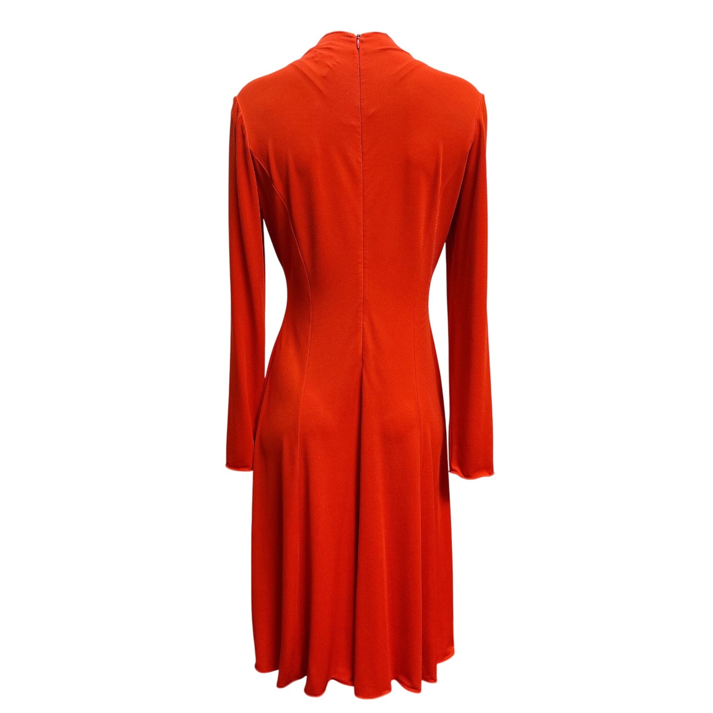 Armani Collezioni Red Long-Sleeve Faux Wrap Dress Size 8