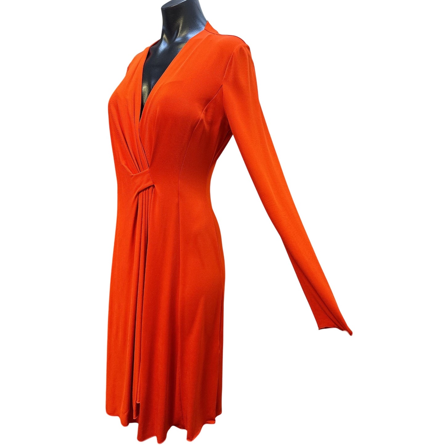 Armani Collezioni Red Long-Sleeve Faux Wrap Dress Size 8