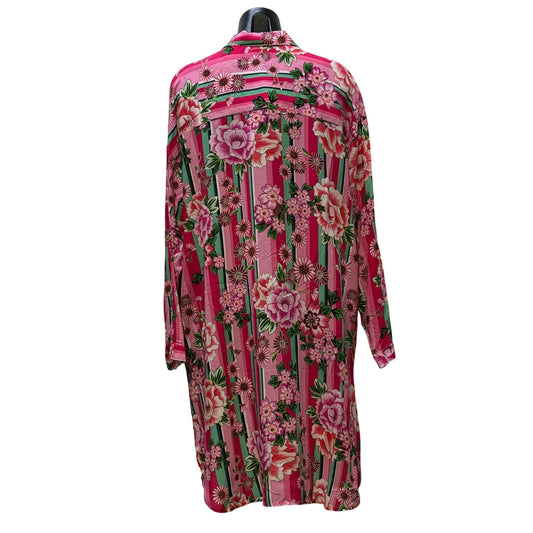 NWT Johnny Was Bocadi Button Down Shirt Blouse Floral Print Multi XL