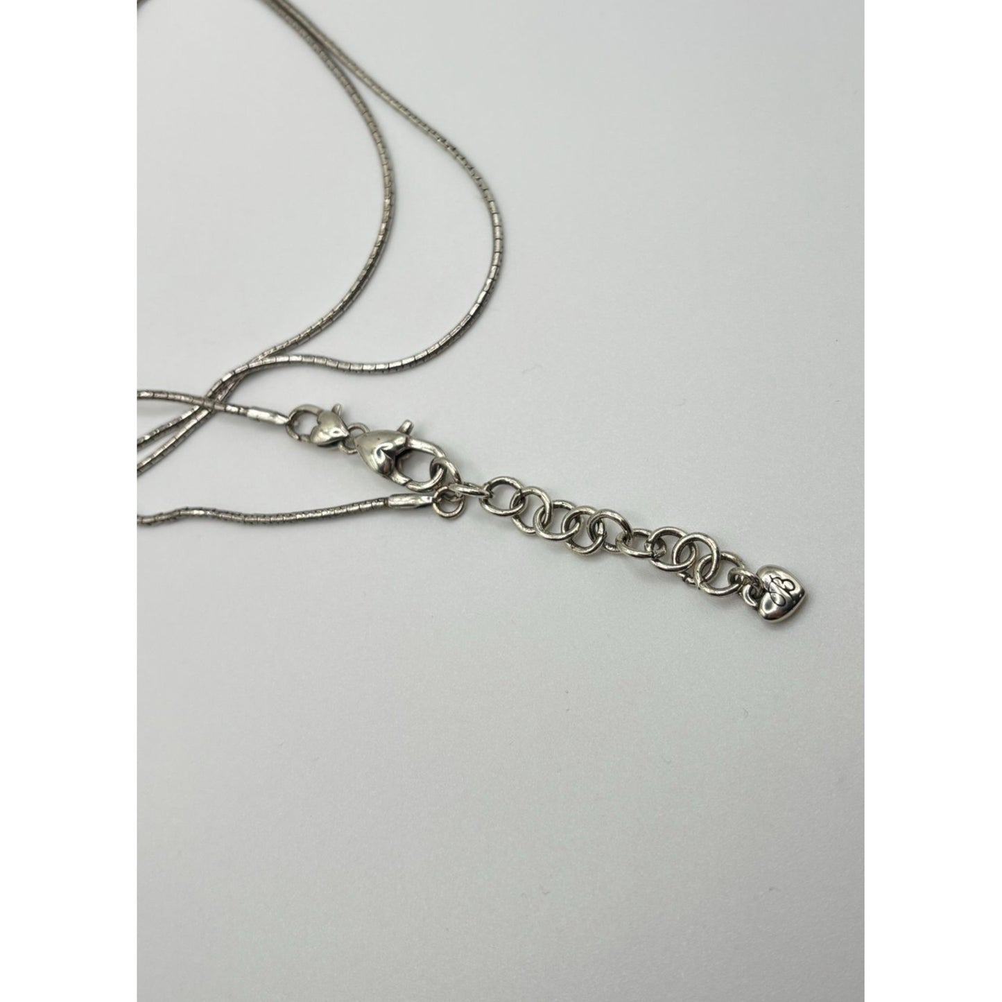 Brighton Toledo Convertible Silver Long Chain Crystal Pendant Necklace