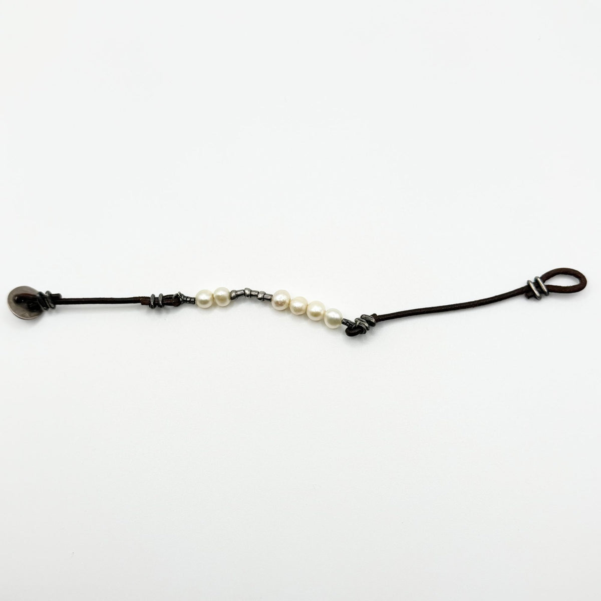 Silpada Israel 925 Sterling Silver & Freshwater Pearls Leather Bracelet