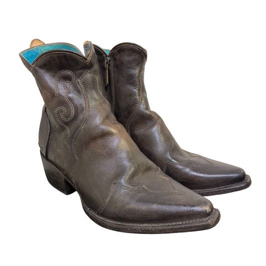 Bed Stu Brown Leather Ankle Boots Western Style Size 10