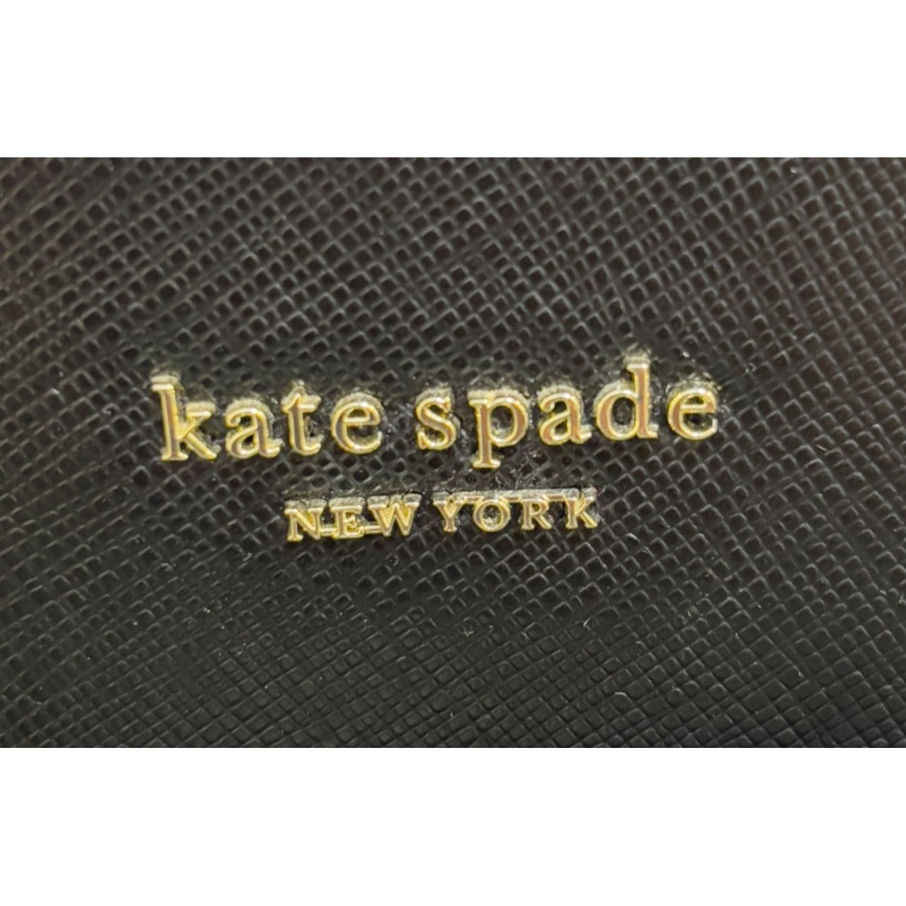 Kate Spade New York Black Leather Tote Bag With Zip Closure